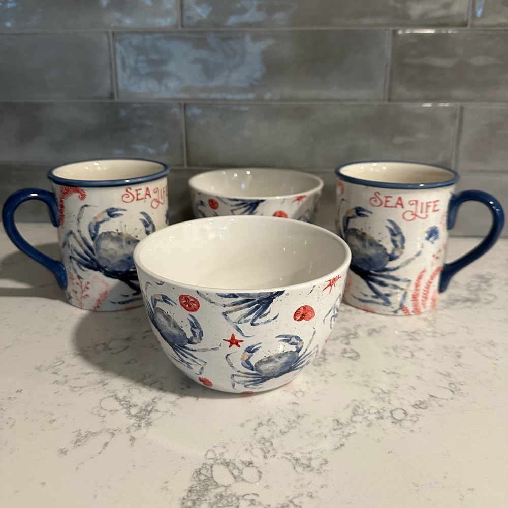 Blue Crab Bowl & Mug Set